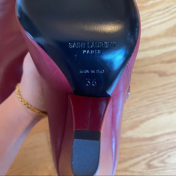 NWT RARE Burgundy YSL Niki Boots ❤️size 36 - Picture 6 of 11